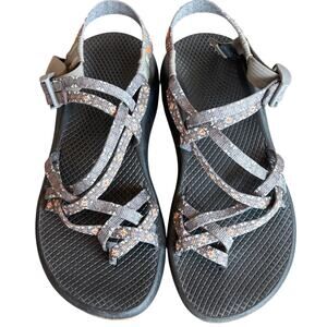 Chaco Womens 8 Creed Golden Gray Orange Sandals Double Straps